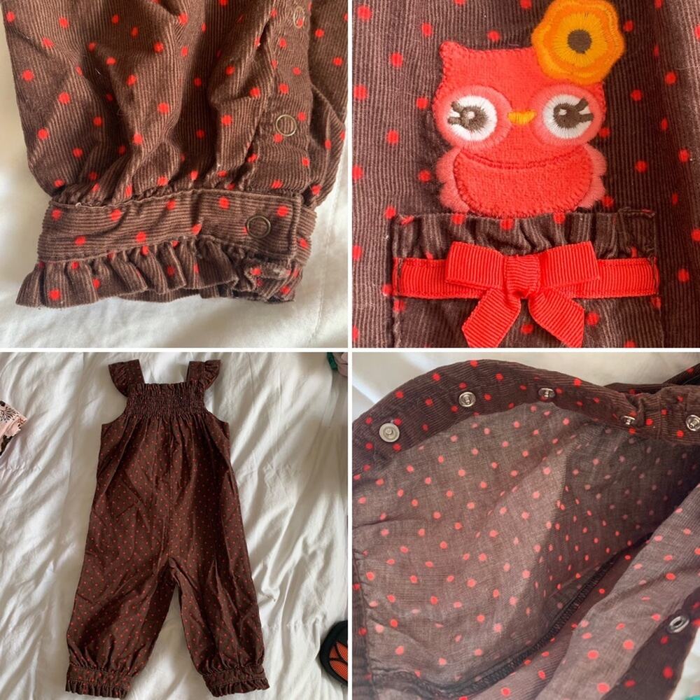 BabyDoll Dresses Owl Corduroy Overalls 18 Month Owl Bundle Set - Picture 6 of 16